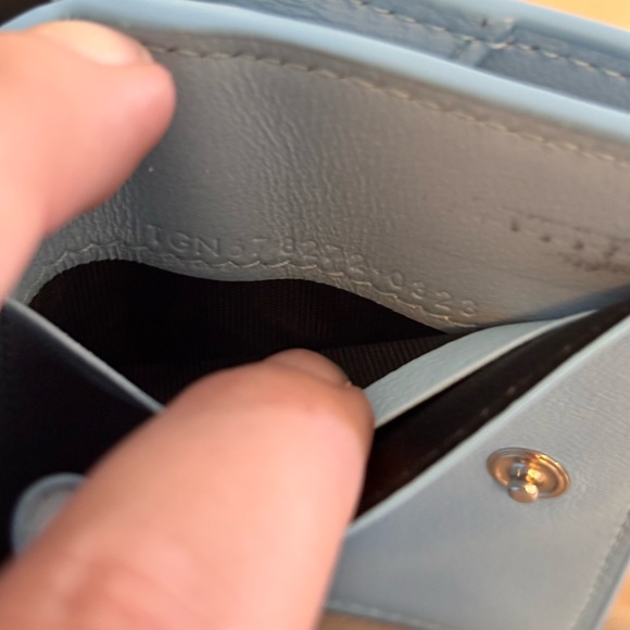 Saint Laurent YSL RARE Blue Ombré Origami Tiny Tri-fold Wallet W/ COA - Picture 11 of 13